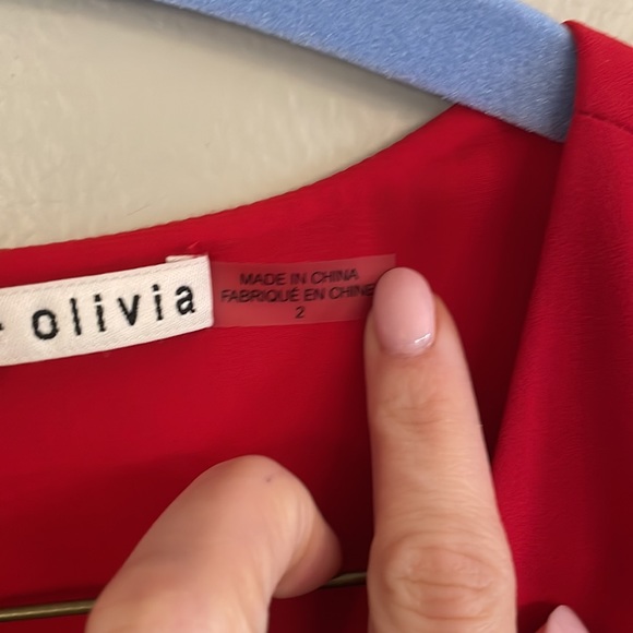 ALICE & OLIVIA perfect red dress like new - Picture 6 of 9